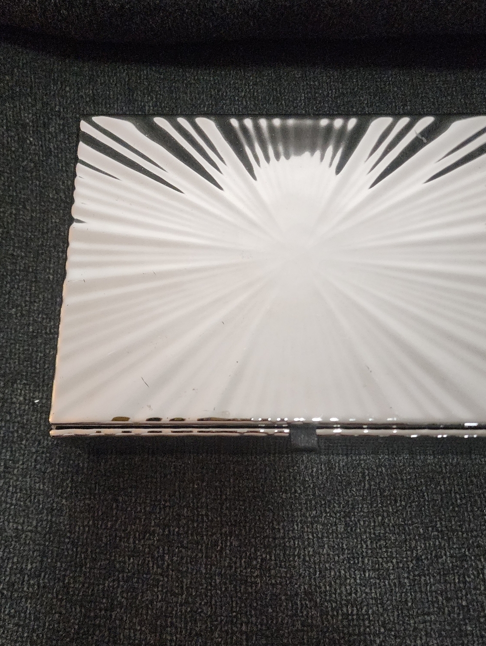 Tahari Home Decorative Trinket Jewelry Box Silver Shiny - Picture 2 of 7